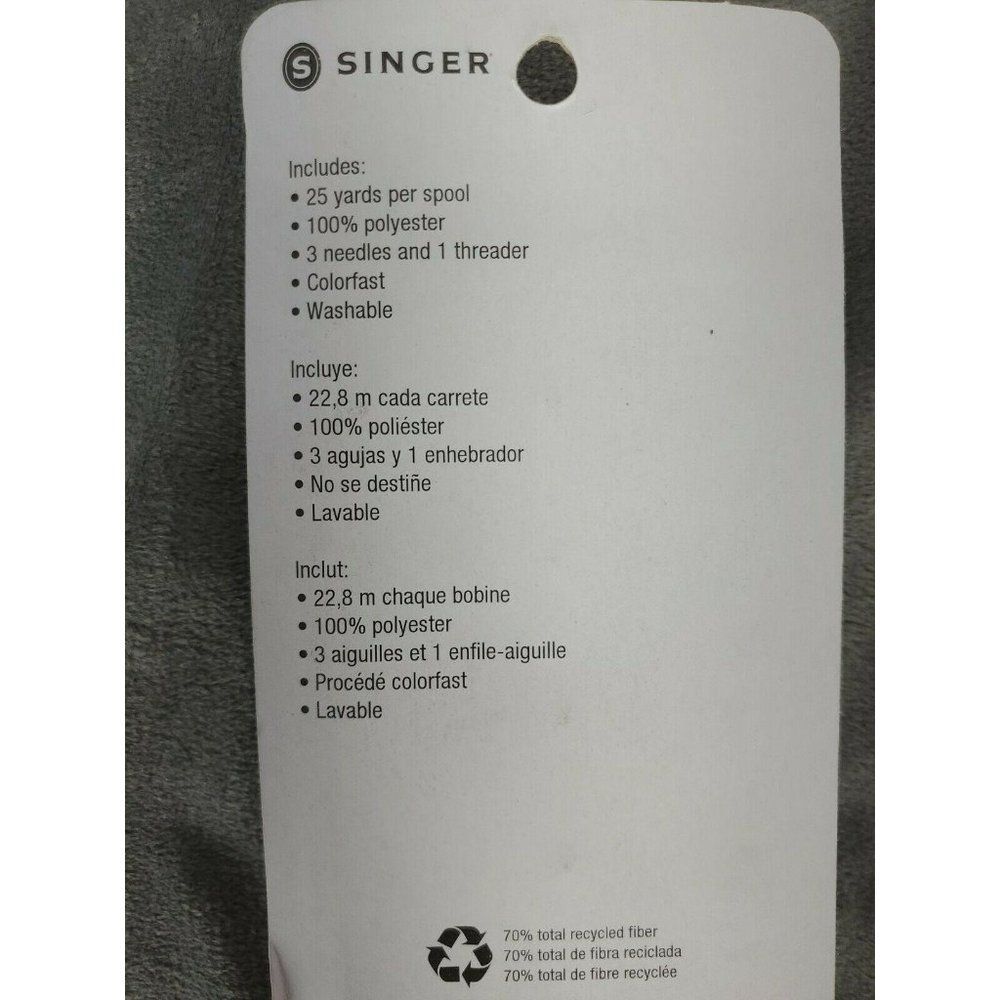 SINGER - Polyester Hand Sewing Thread Spools - 12 Spools. 7B - Picture 7 of 7